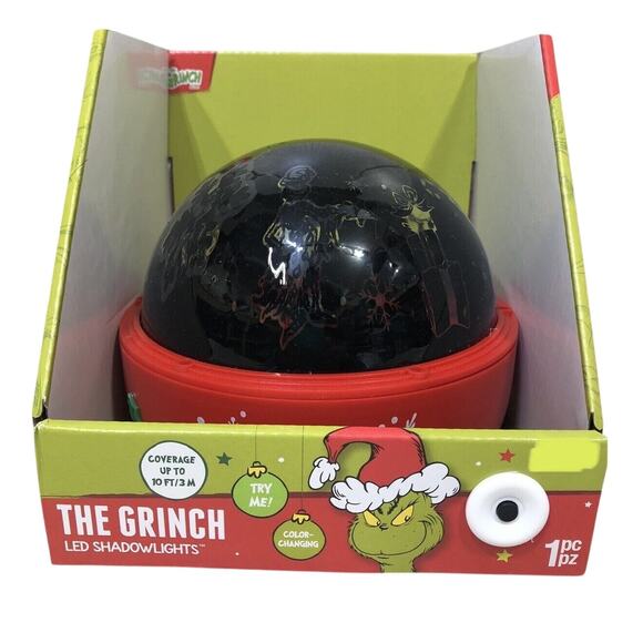 The Grinch New Green Christmas LED Shadow Lights Rotating Light Up Globe NEW - Picture 1 of 7